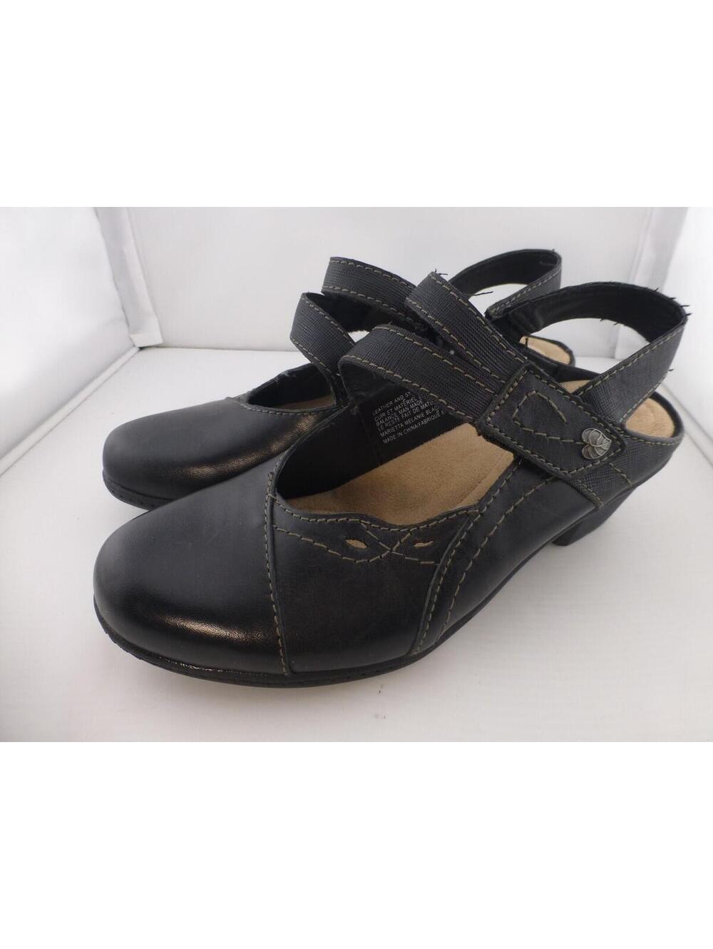 Earth Origins Marietta Melanie Women's Black Leather Comfort Sandals US 6M - M3